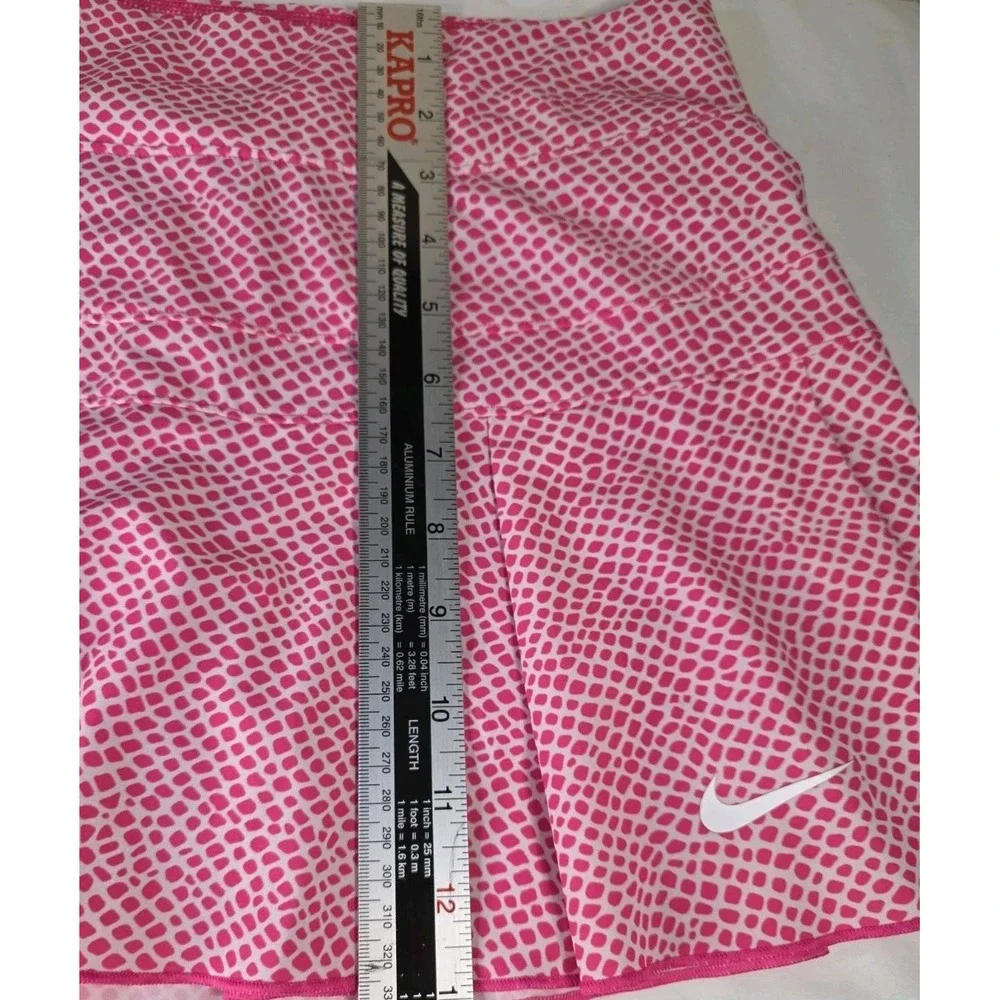 Nike Dri-FIT Victory Printed Tennis Skort Pink/White Pleated — Size Small Long
